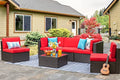 6 Pieces PE Wicker Rattan Sectional Sofa Set with Coffee Table D187