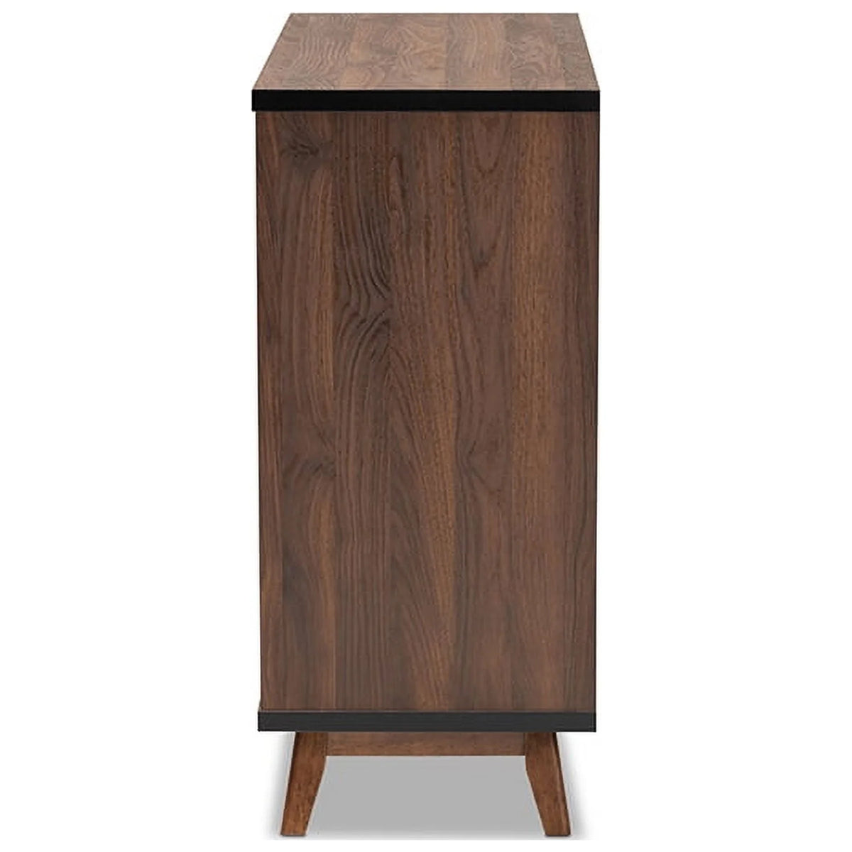 Walnut Brown and Black Wood Wine Storage Cabinet W681
