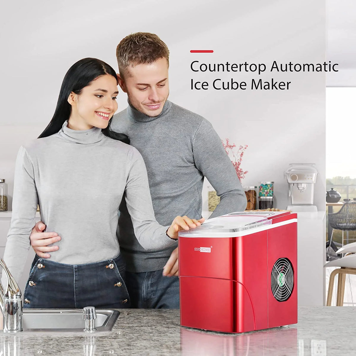 Black Countertop Ice Maker with Ice Scoop X301