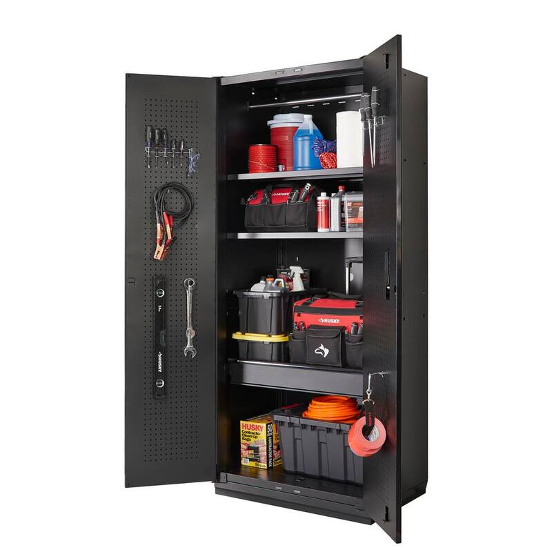 Heavy Duty 20-Gauge Steel Freestanding Garage Cabinet in Black M444814