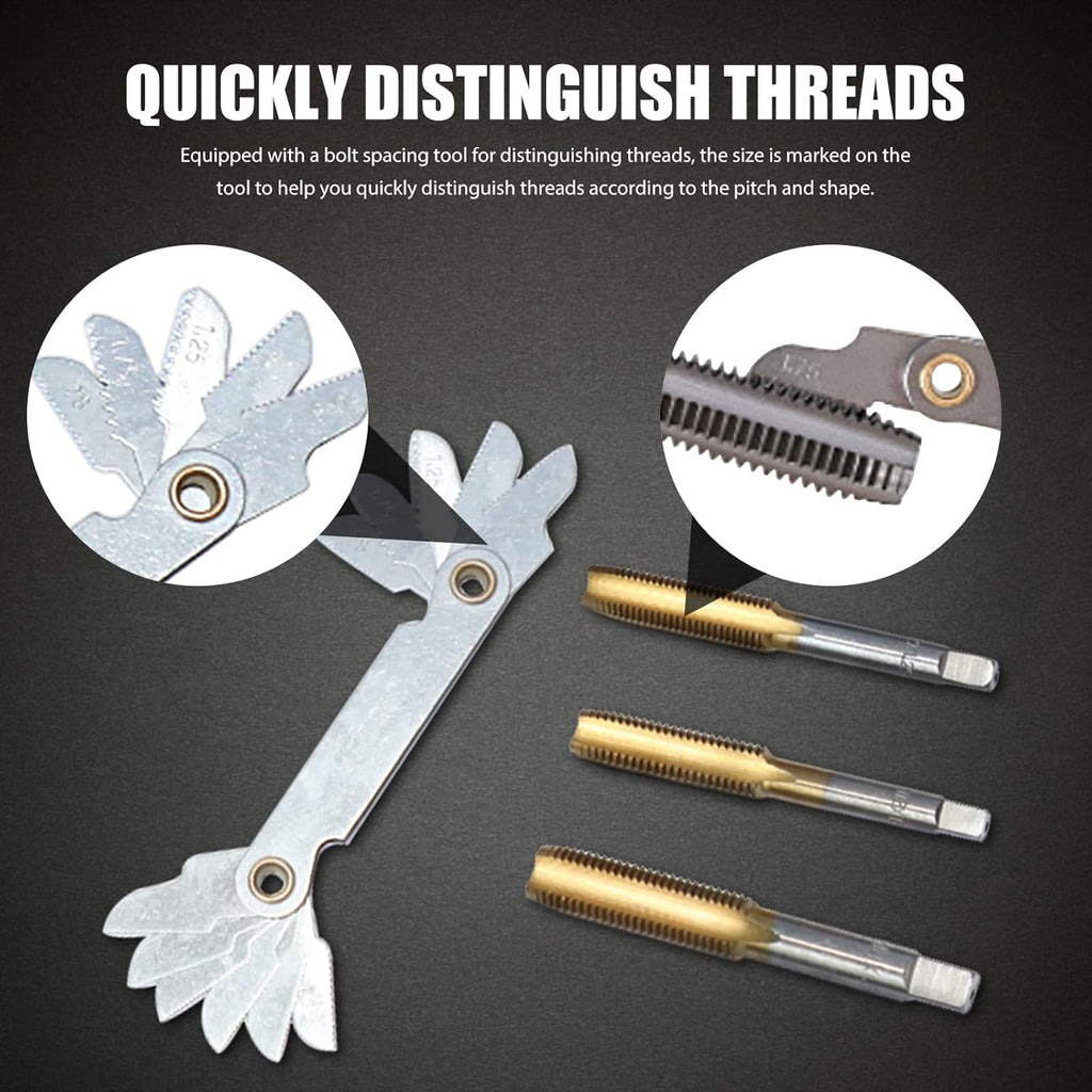 Metric Tap and Die Set M12x1.25 M12x1.5 M14x1.5 12pcs F36971