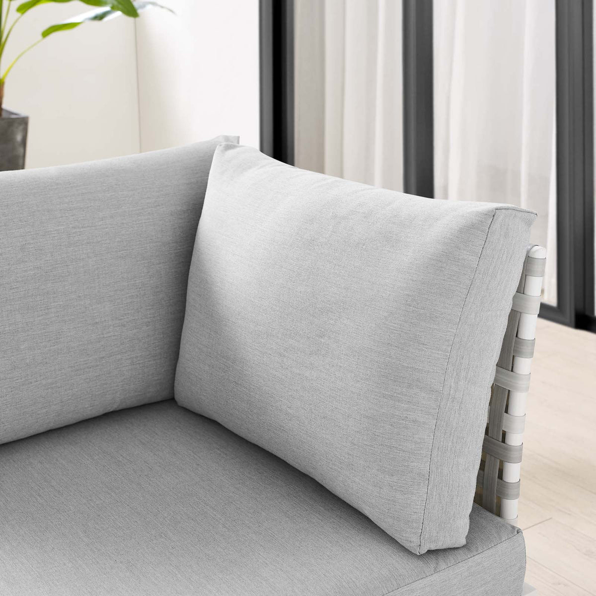 Grey Aluminum Outdoor Corner Chair W91880