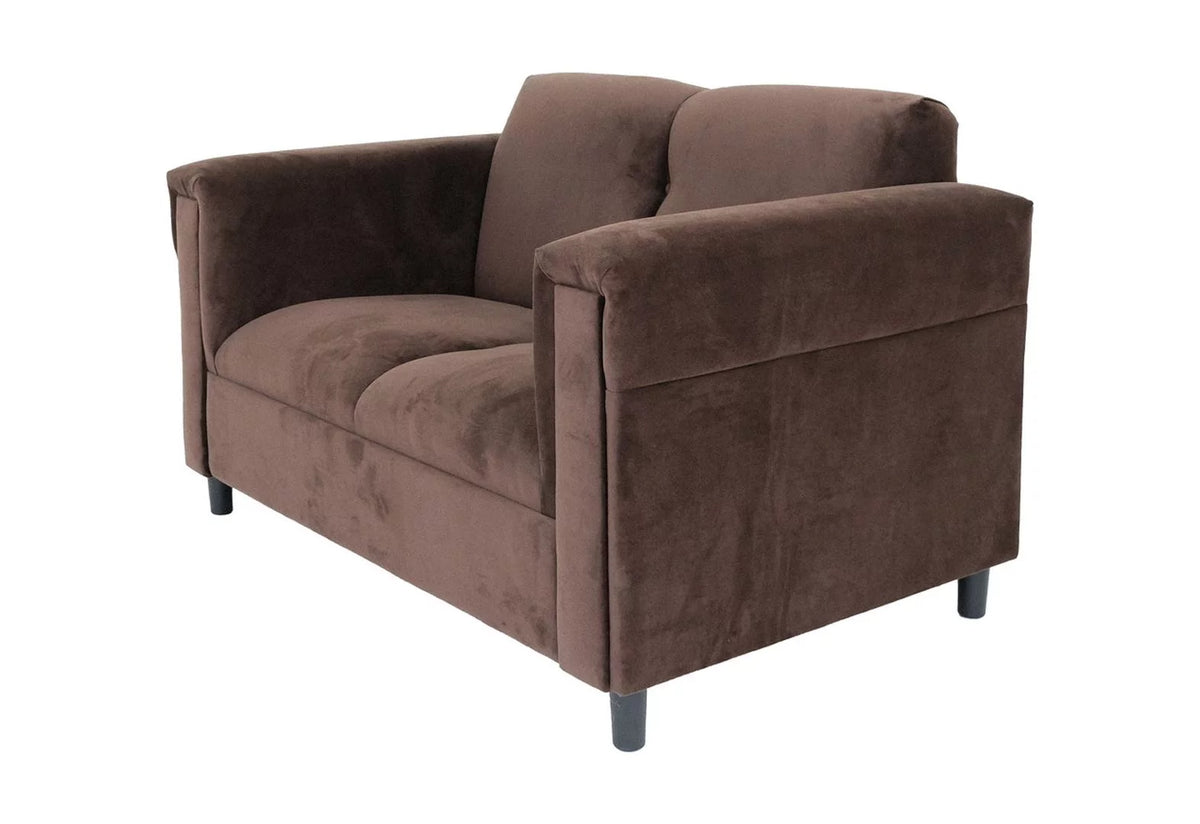 Dark Brown Suede Loveseat Sofa with Solid Wood Frame G73168