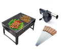Folding Portable Charcoal BBQ Grill with 10 Pc Stainless Steel Sticks C531