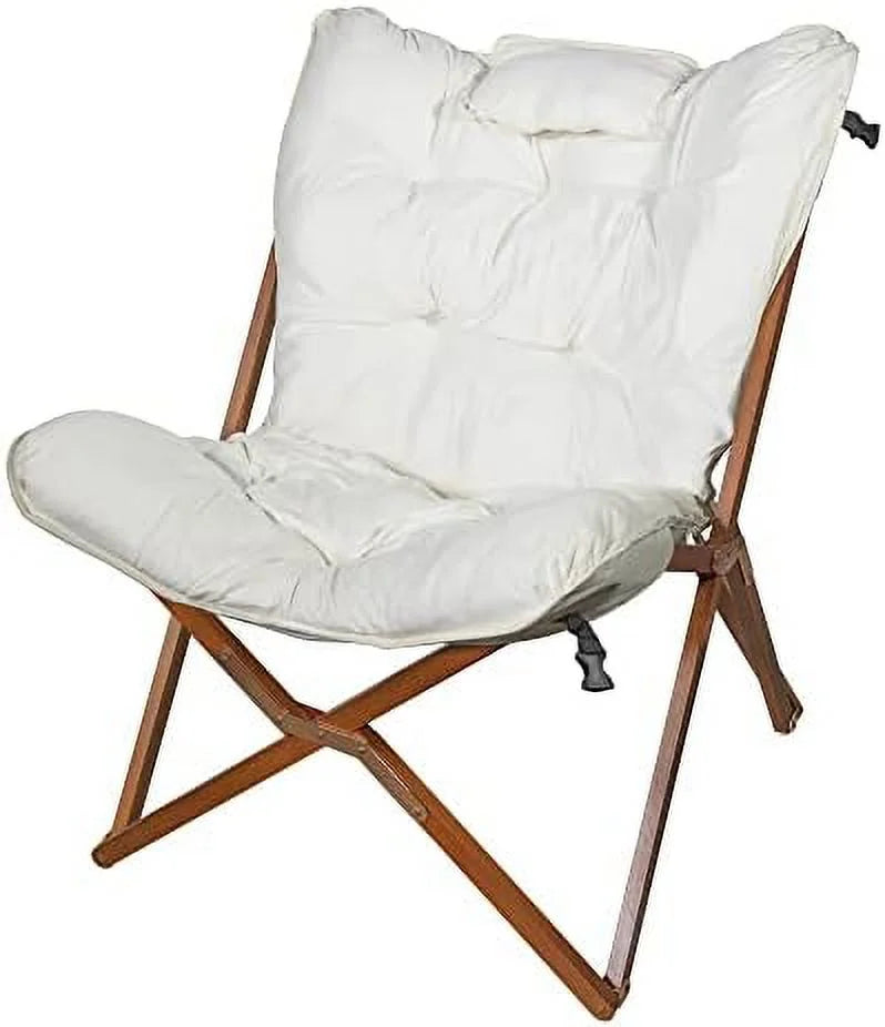 White Wood Folding Accent Chair P255