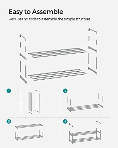 Black 3 Tier Metal Shoe Rack W456