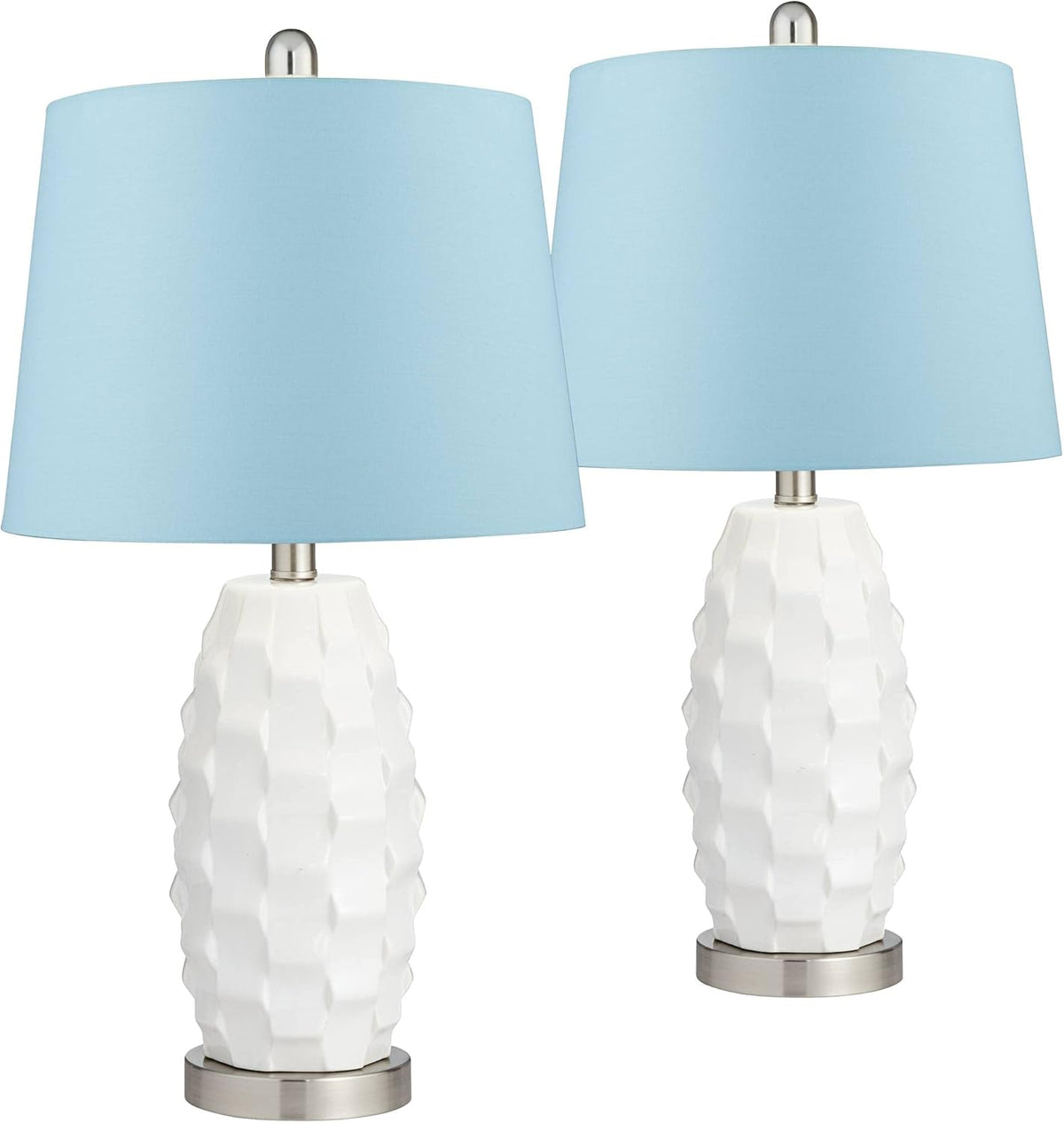 White Ceramic Table Lamps Set of 2 O652