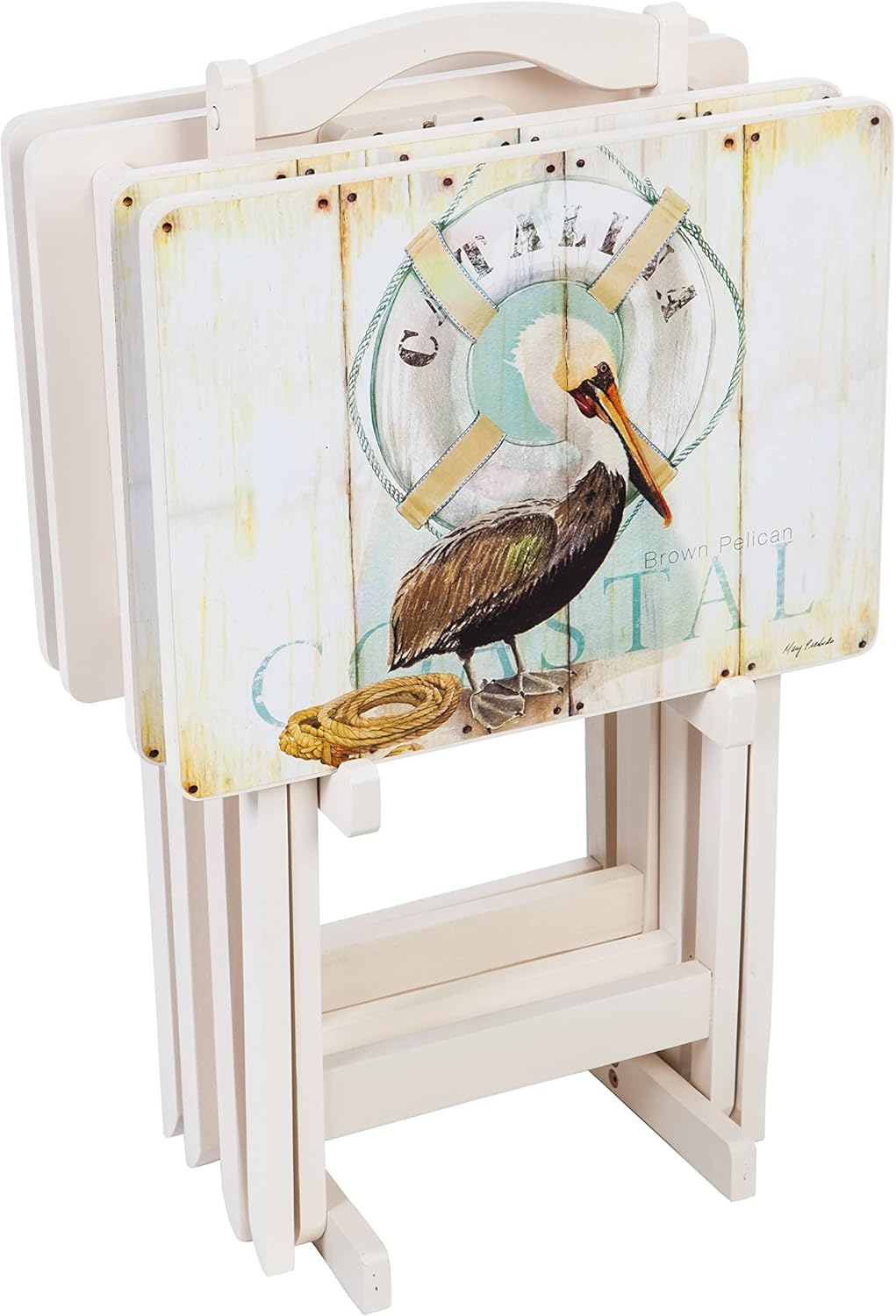 Farmhouse TV Trays with Stand, Set of 4 Q883516
