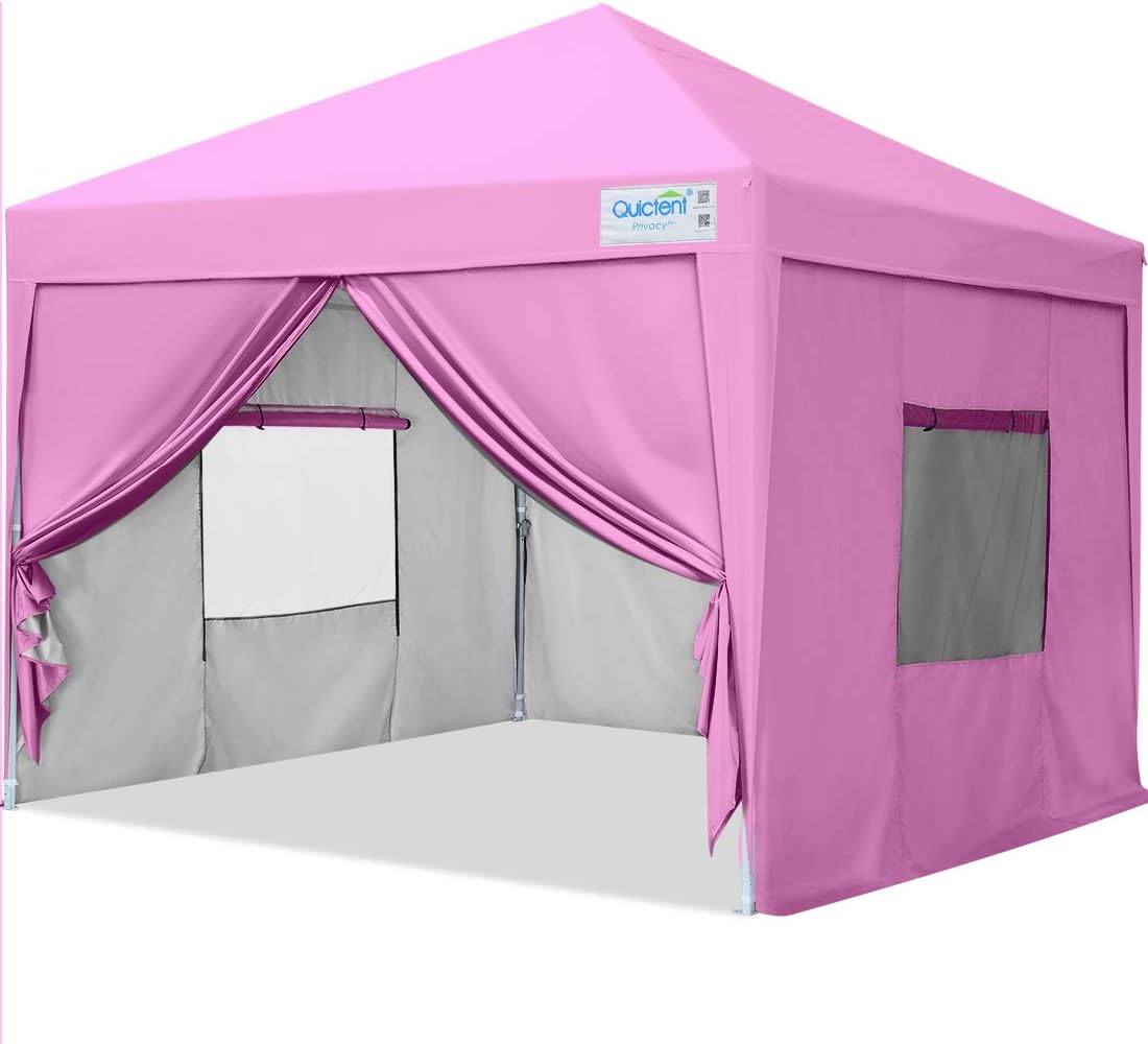 8x8 Pop up Canopy Tent with Sidewalls and Mesh Windows N8298