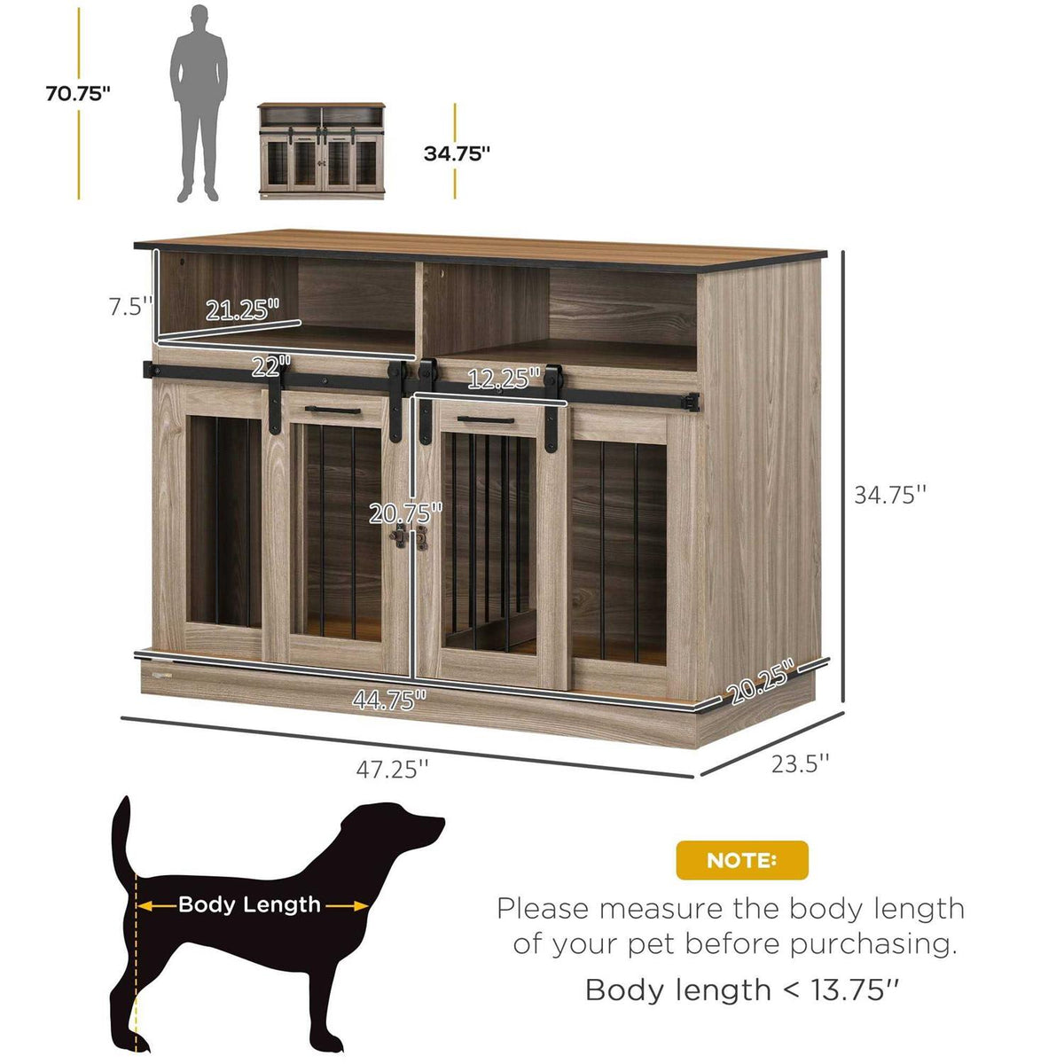 Dog Crate Furniture with Shelves V711