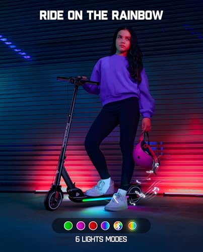 Electric Scooter with LED Lights, Bluetooth Speaker, Adjustable Height, Foldable P932