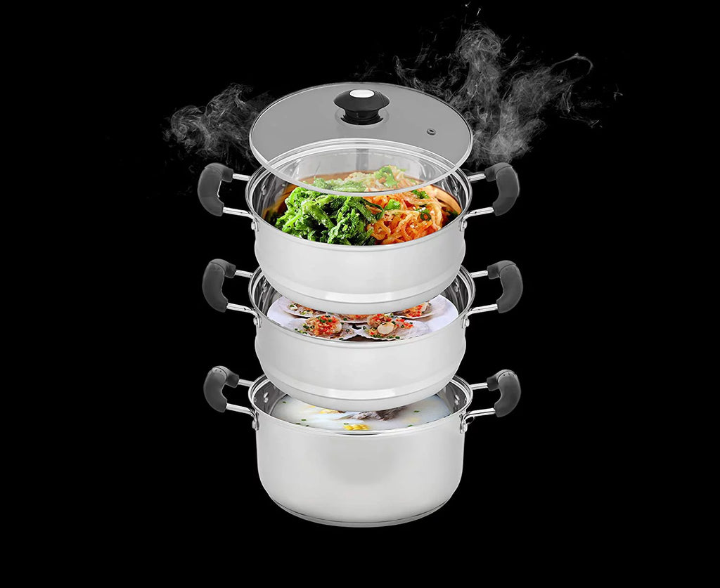 10" Stainless Steel 3 Tier Steamer Pot Z690118