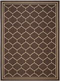 Chocolate Cream Geometric Indoor Outdoor Area Rug Q64479
