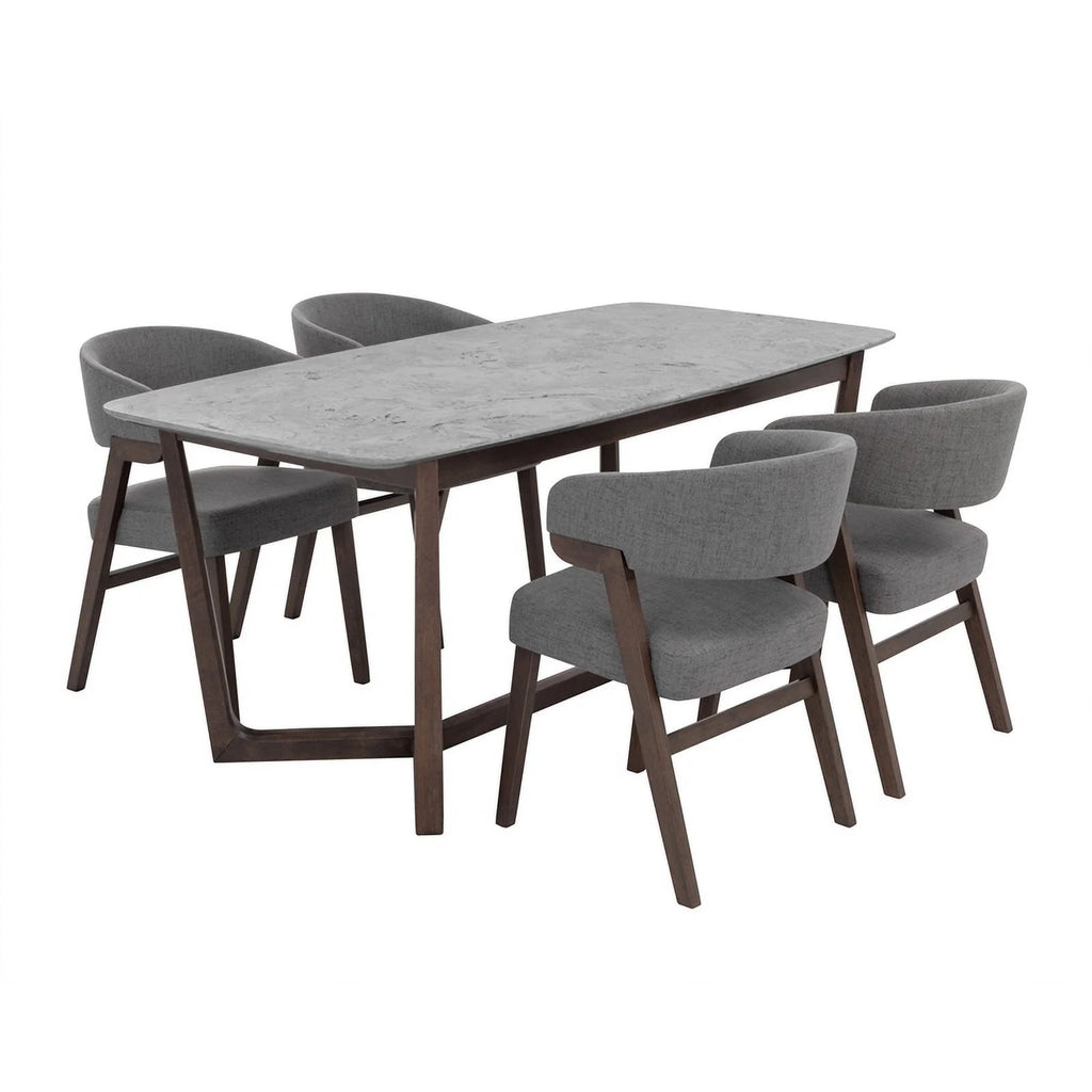 70.5" Wood & Faux Marble Dining Table U91508