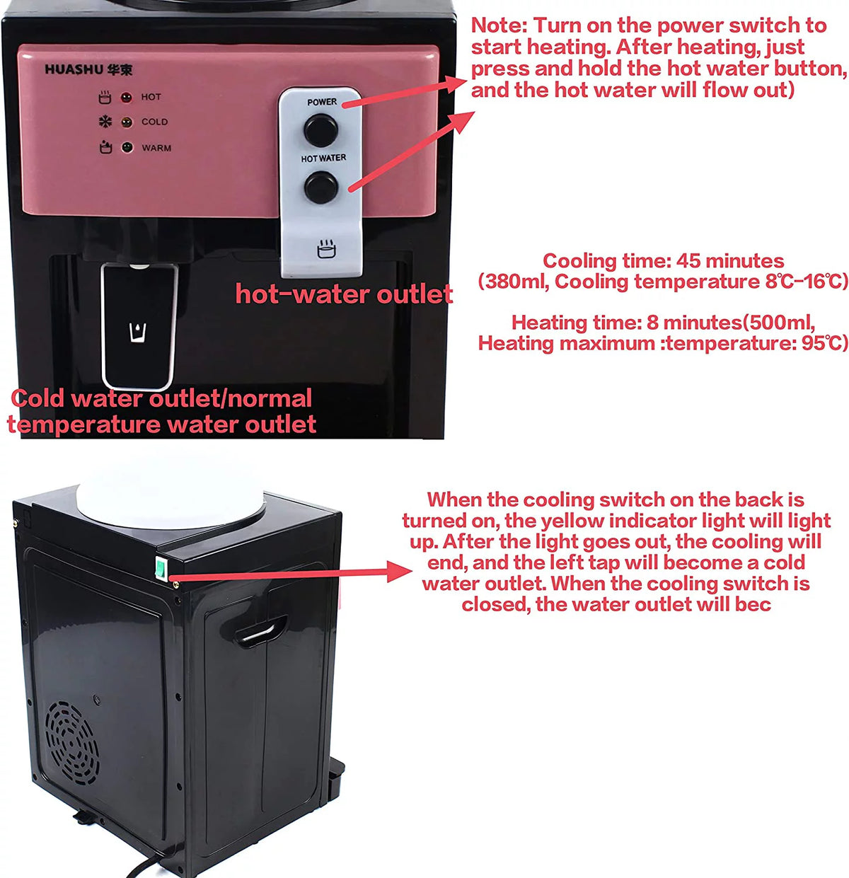 5 Gal Electric Hot and Cold Water Cooler Dispenser L10655