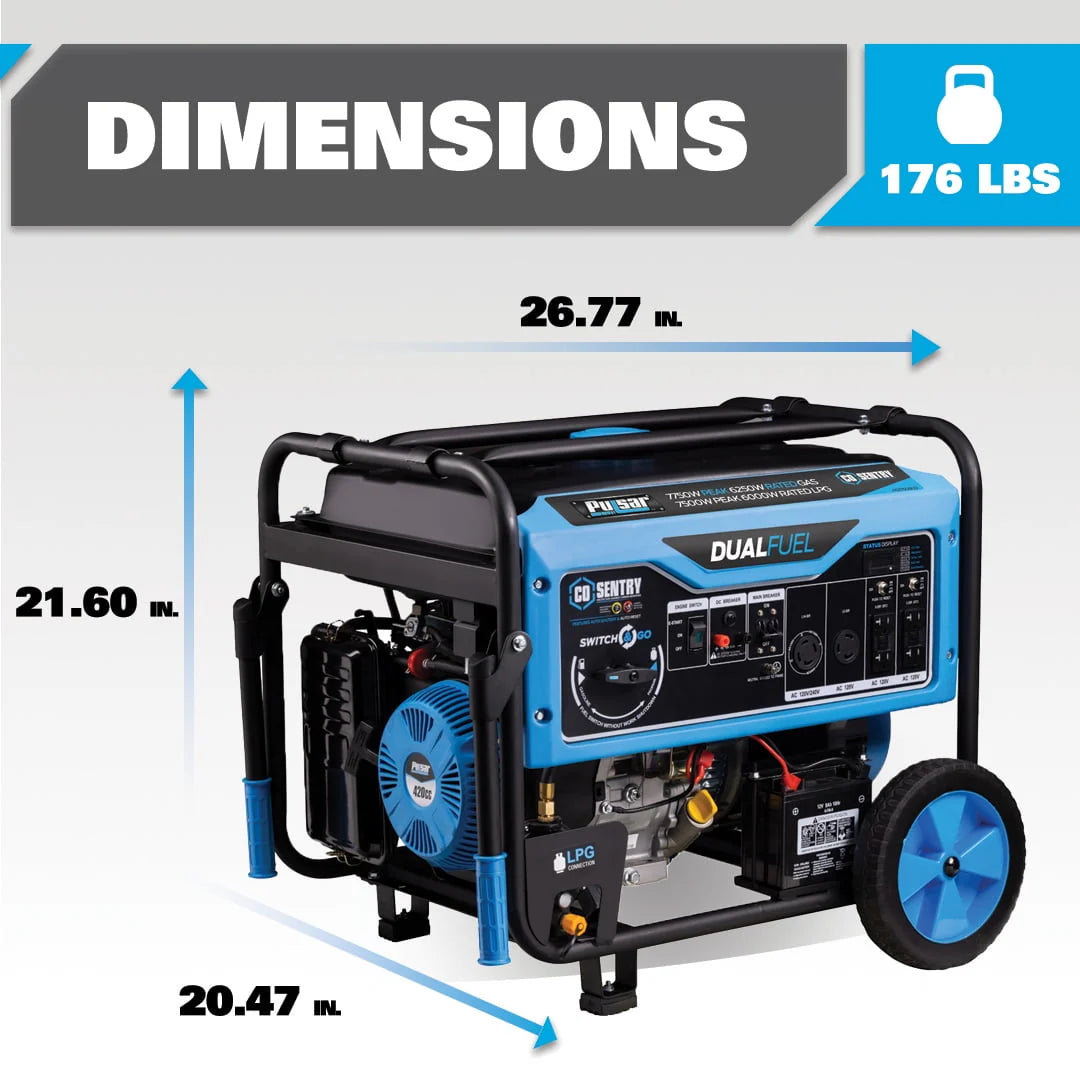 7,750-Watt Dual Fuel Portable Generator with Electric Start N48540
