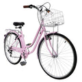 26 inch Commuter Bicycle with 7-speed, Baskets, Pink J14383