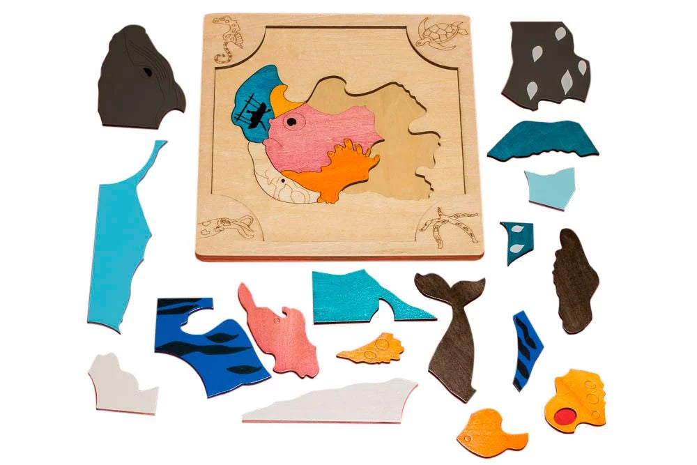 Whales Wood 22 Piece Layered Children's Puzzle W489