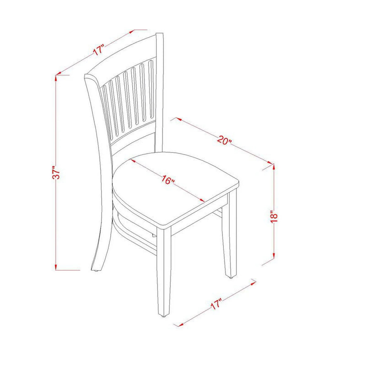 Black Wood Dining Chairs Set of 2 V918542