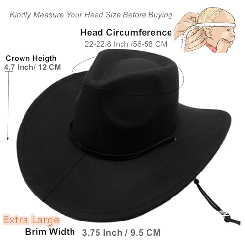 Wide Brim Felt Cowboy Hat with Belt Buckle F94664