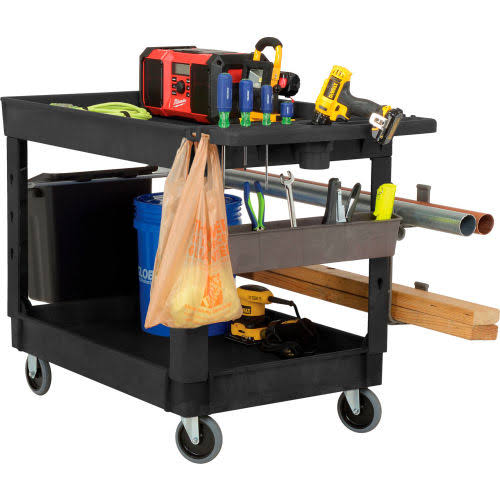 Plastic 2 Tray Black Utility Cart T42457