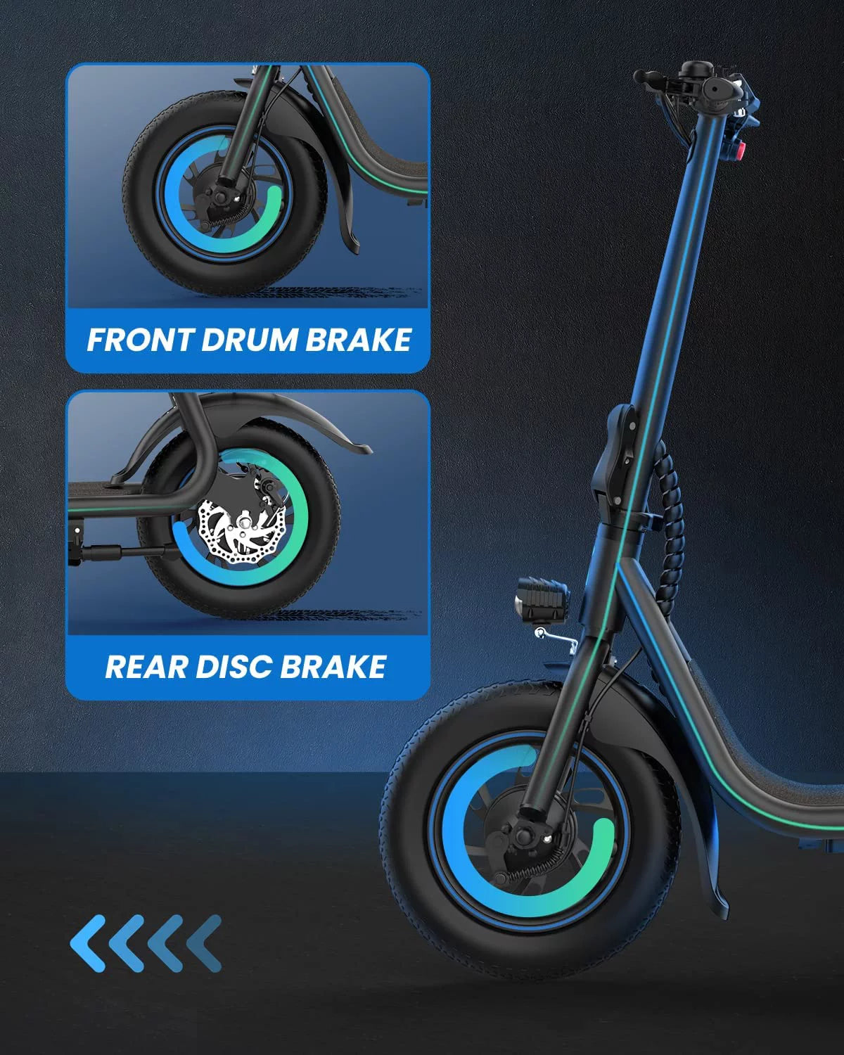 Electric Scooter with Seat, 450W Motor, 22 Miles Range, Folding, Black F41619