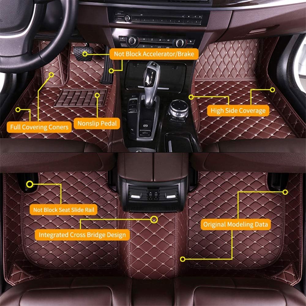 Custom Car Floor Mats Waterproof Anti-Skid Leather Full Coverage Set Y995