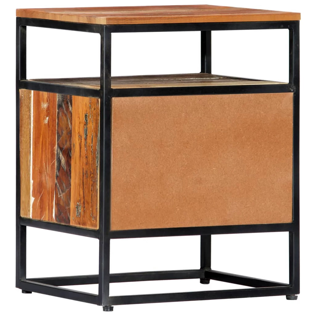 Bedside Cabinet Solid Reclaimed Wood and Steel J130