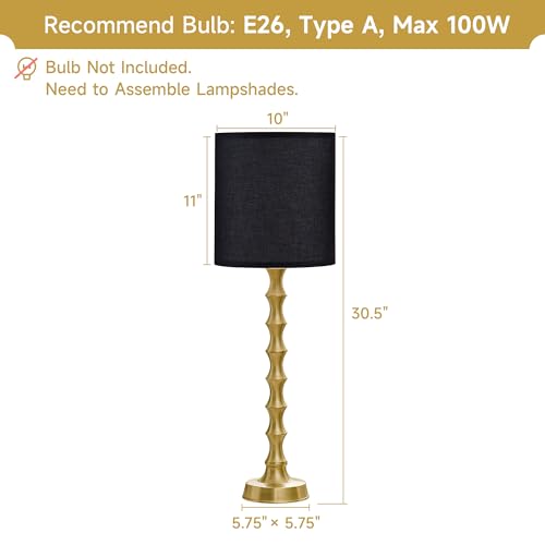 30.5" Rustic Table Lamps Set of 2 with Linen Oatmeal Lampshade S927726