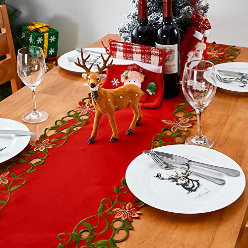 Embroidered Christmas Table Runner 15x87 Inch B1397