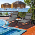 2PCS Aluminum Adjustable Pillow Padded Patio Chaise Lounge Z113