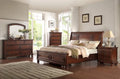 Cherry Wood Finish Eastern King Platform Bedroom Set 4Pcs N44019