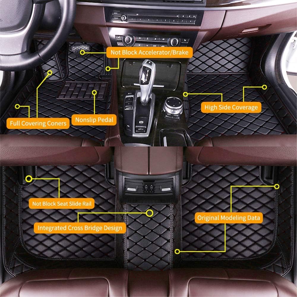 Custom Car Floor Mats Waterproof Anti-Skid Leather Full Coverage Set Y995