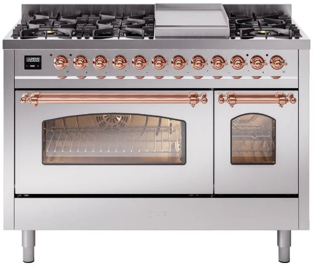 48 Dual Fuel Propane Gas Range in Stainless Steel with Copper Trim K35063