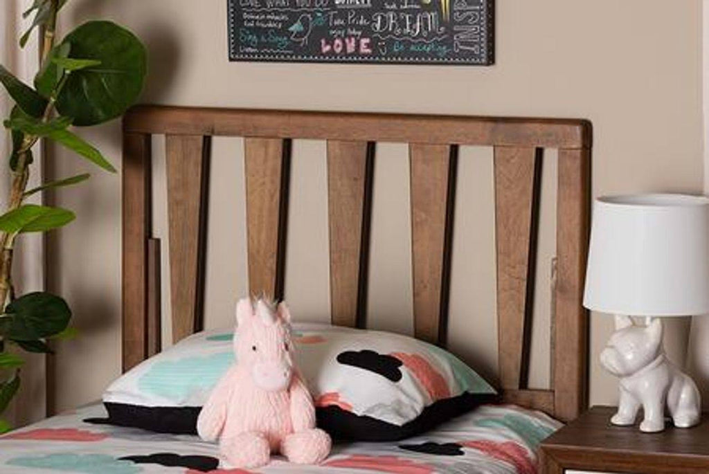 Ash Walnut Finished Wood Twin Size Headboard J4717
