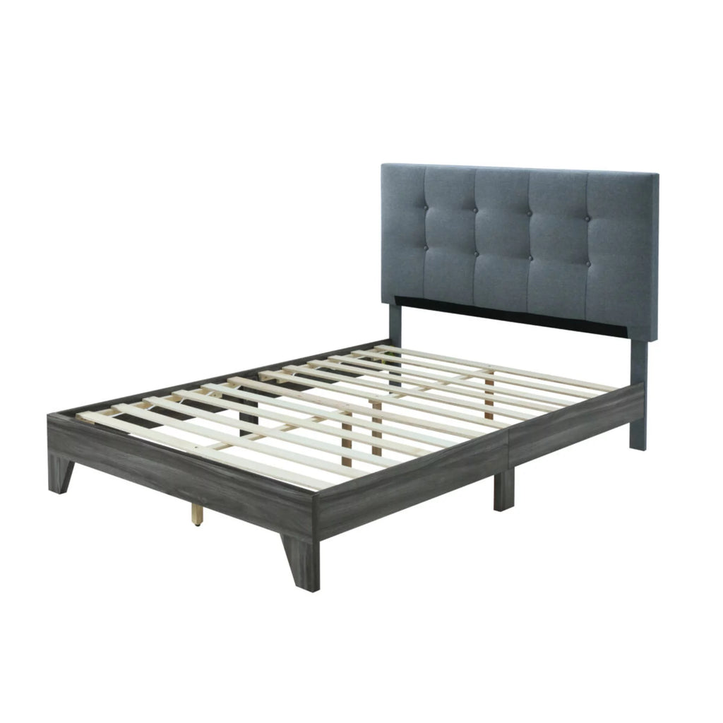 Gray Upholstered Platform Bed Queen Size G4364