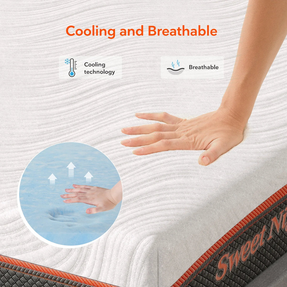 Queen Size Gel Memory Foam Pocket Spring Hybrid Mattress A85787