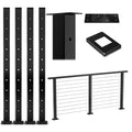 4 Pack Black Square Stainless Steel Cable Railing Post A5768