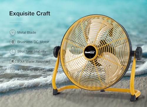 12" Portable Battery Operated Fan with Metal Blade V50467