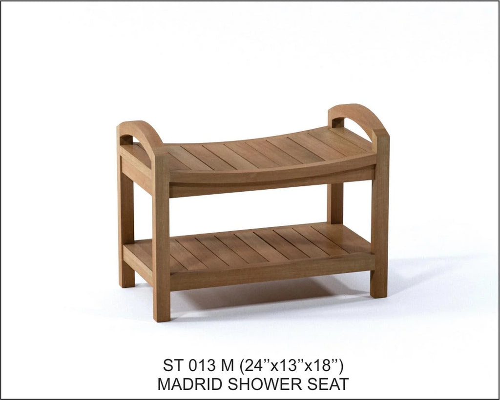 Teak Wood Shower Seat 24" Outdoor Bench K145