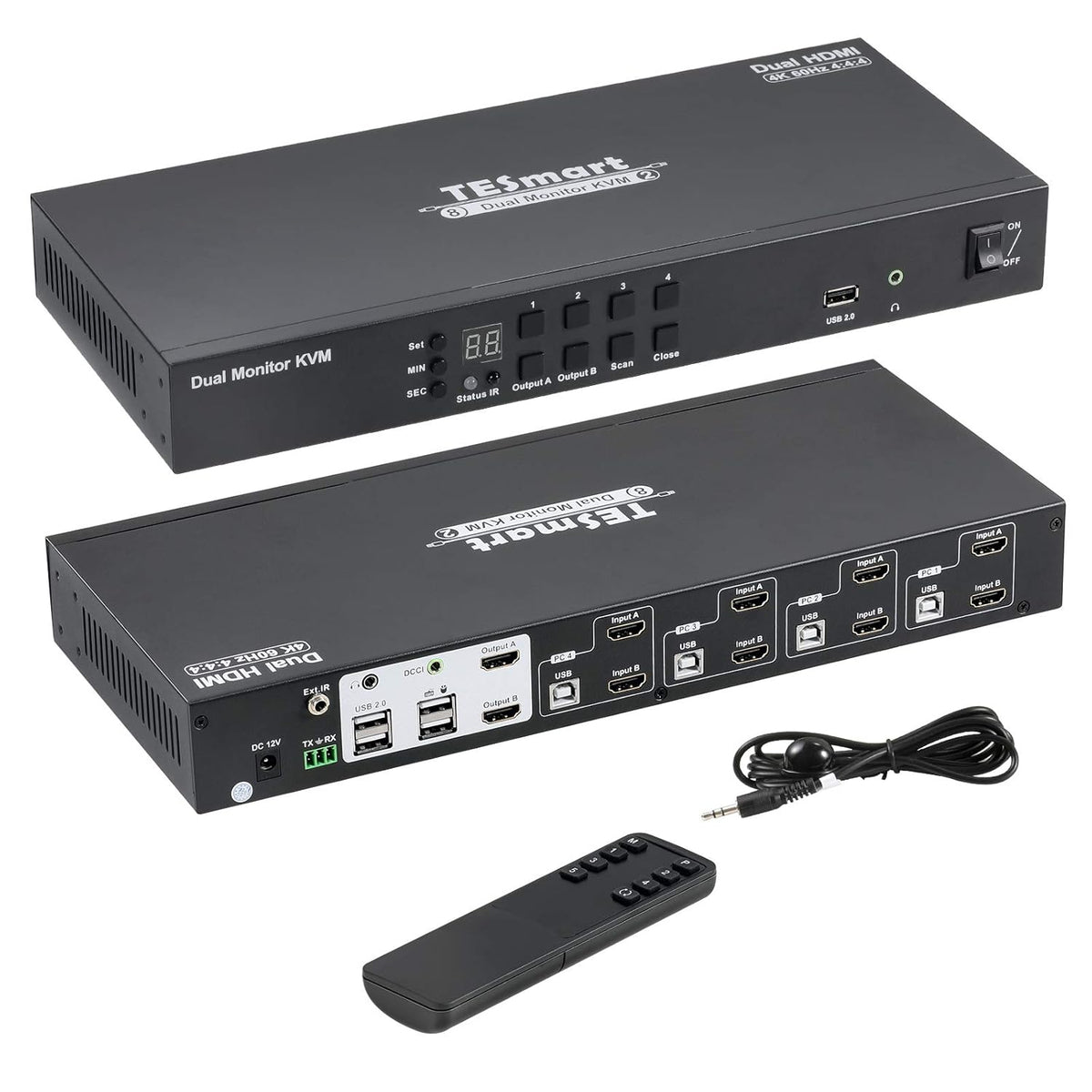 HDMI Dual Monitor KVM Switch 4K 60Hz Black I696833