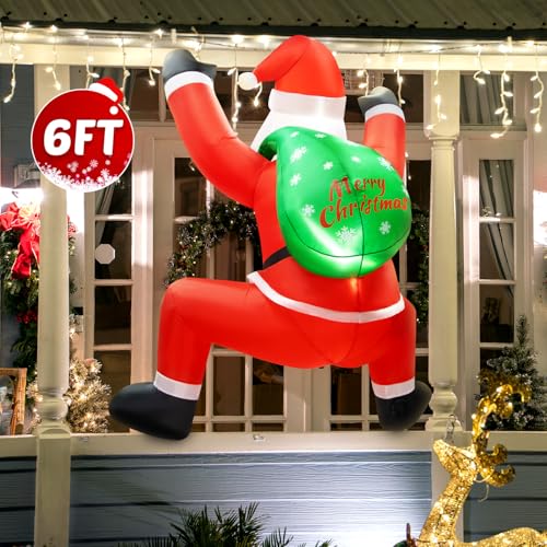 Inflatable Hanging Santa with Bright LEDs A85307