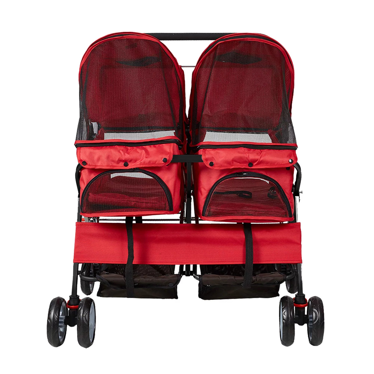 Double Pet Stroller Foldable Two-Seater Carrier Strolling Cart X5767