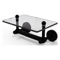 Black Matte Toilet Tissue Holder with Glass Shelf X300086