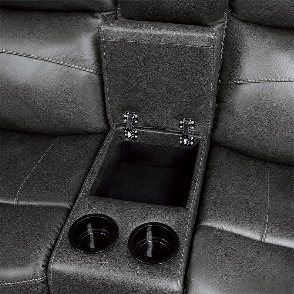 Dark Gray Microfiber 2-Piece Reclining Sofa Set O7520