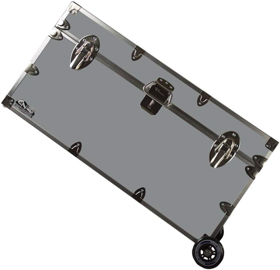 Lockable Trunk Footlocker with Wheels Large 32 x 18 x 16.5 Inches Purple I217920