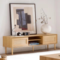Rattan TV Stand for 55 Inch TV with 2 Cabinets F42281