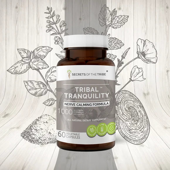 60 Capsules 500 mg Skullcap Lemon Balm Holy Basil Reishi Mushroom Valerian O1390