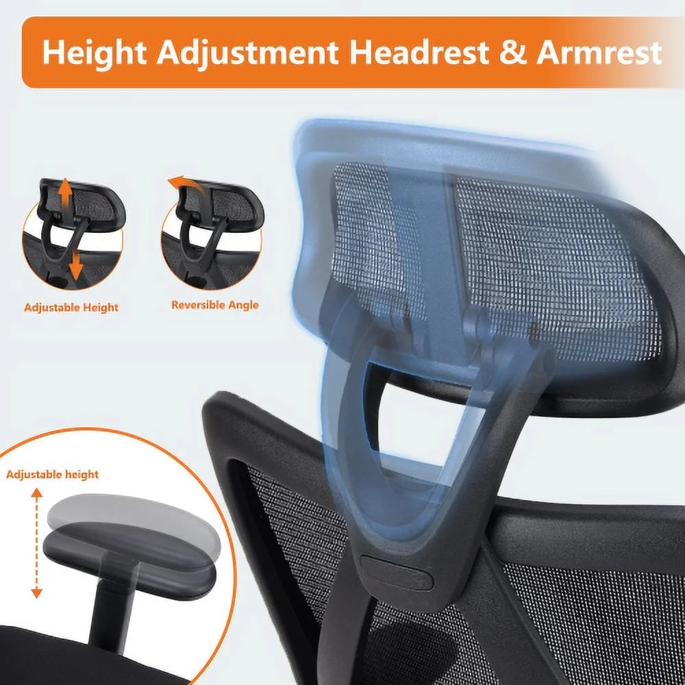 High Back Ergonomic Mesh Office Chair with Headrest and Waistrest G843060