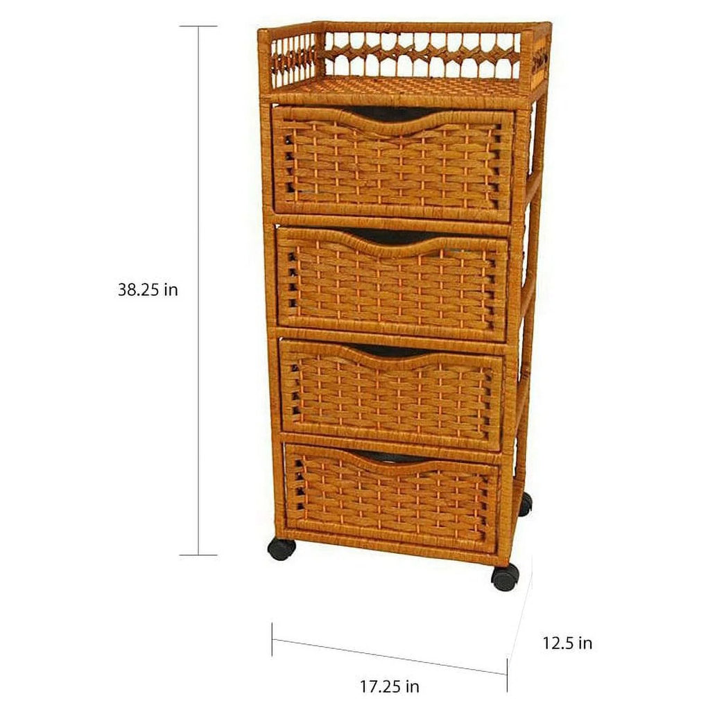 Natural Fiber 4-drawer Chest of Drawers P9380